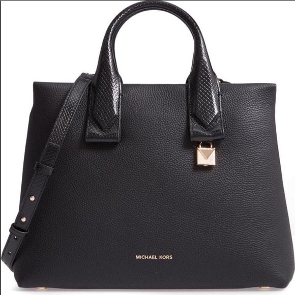 Michael Kors Rollins Large Satchel Black Python - Picture 2 of 4